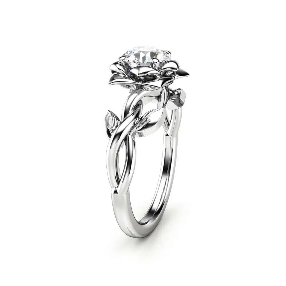 Diamond Engagement Ring Unique Engagement Ring White Gold Ring Solitaire Diamond Ring 1 Diamond Engagement Ring Unique Engagement Ring White Gold Ring Solitaire Diamond Ring