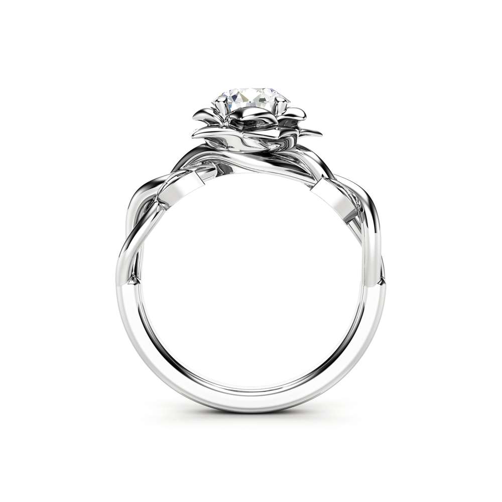 Moissanite Engagement Ring White Gold Ring Leaf Engagement Ring Moissanite Ring 4 Moissanite Engagement Ring White Gold Ring Leaf Engagement Ring Moissanite Ring