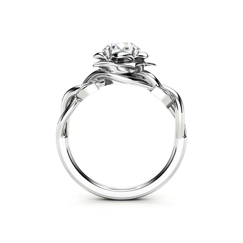 Diamond Engagement Ring Unique Engagement Ring White Gold Ring Solitaire Diamond Ring 4 Diamond Engagement Ring Unique Engagement Ring White Gold Ring Solitaire Diamond Ring