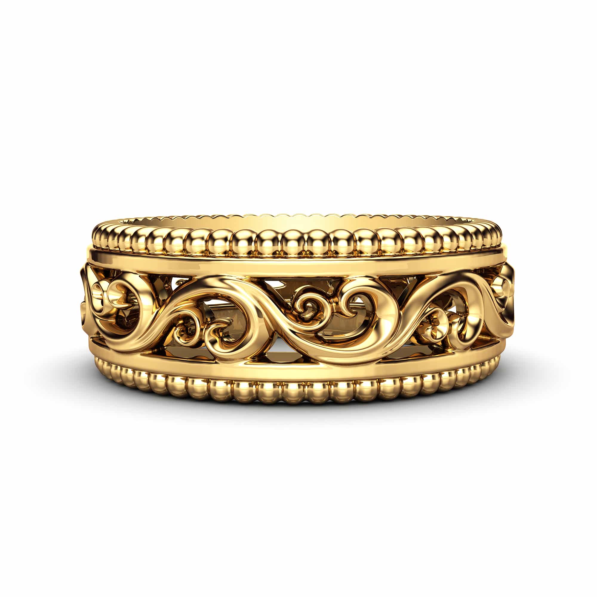 MB-0025C Mens band Yellow Gold_3