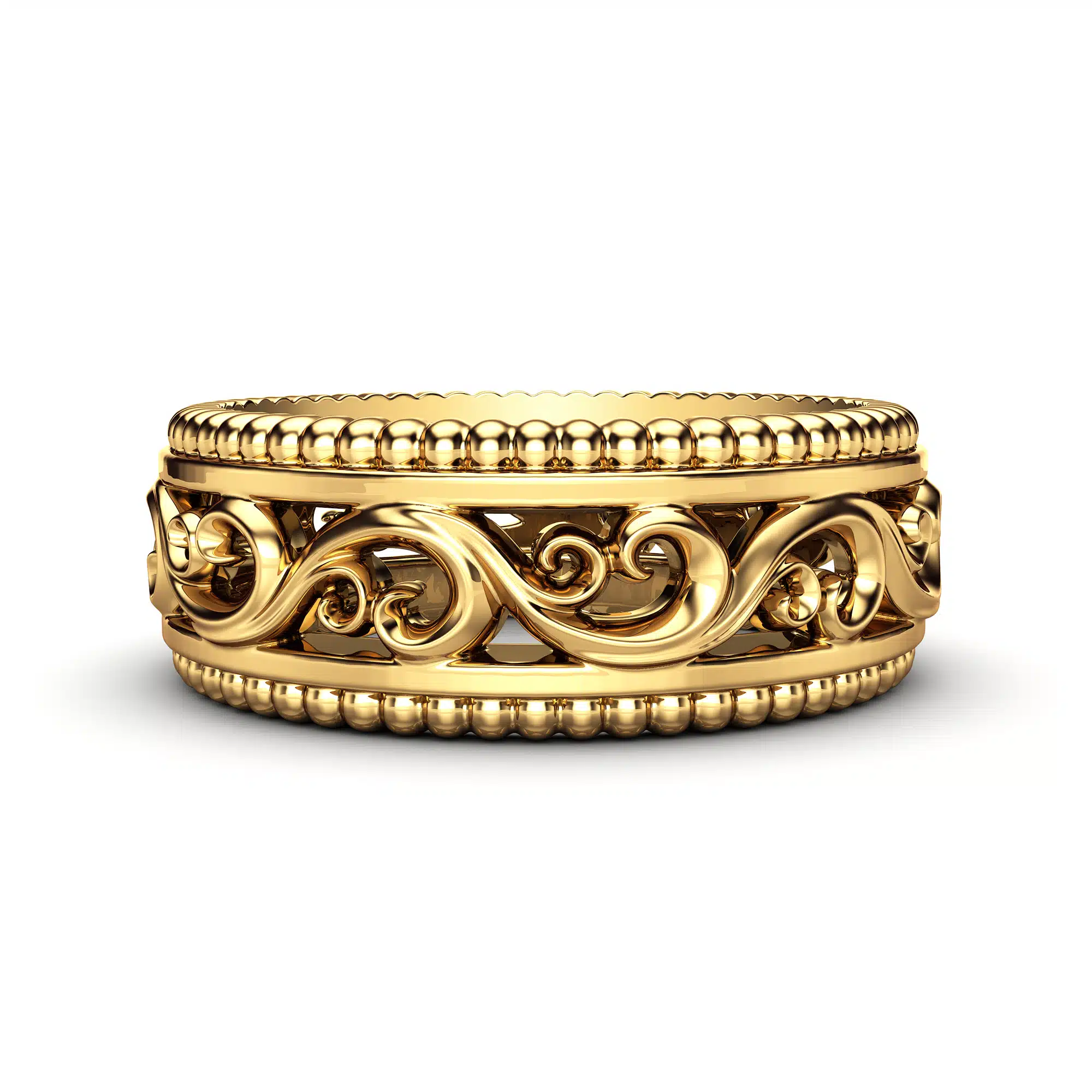 MB-0025C Mens band Yellow Gold_3
