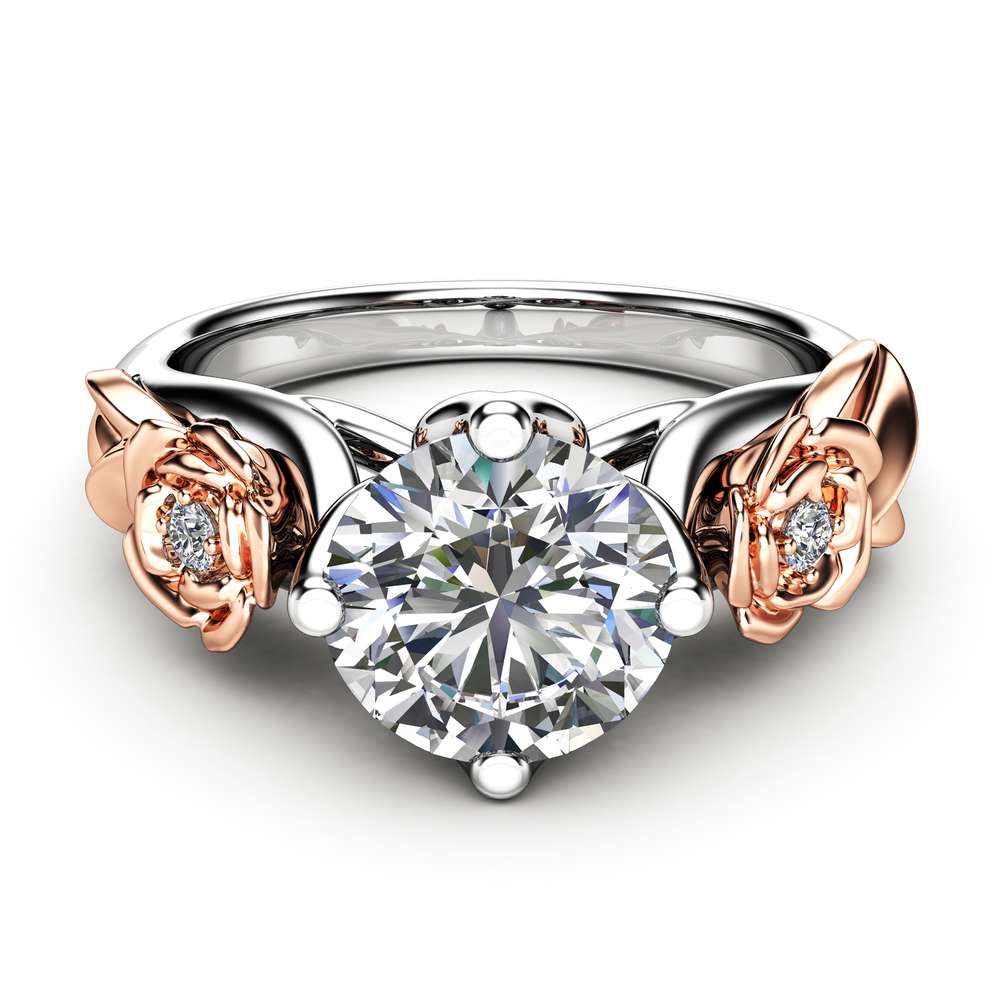 Moissanite Engagement Ring White Gold Ring Rose Engagement Ring Moissanite Gold Ring 2 Moissanite Engagement Ring White Gold Ring Rose Engagement Ring Moissanite Gold Ring
