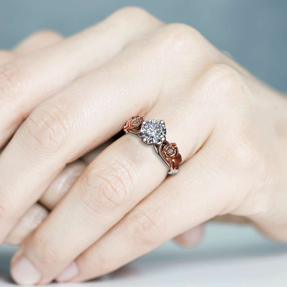 Moissanite Engagement Ring White Gold Ring Rose Engagement Ring Moissanite Gold Ring 5 Moissanite Engagement Ring White Gold Ring Rose Engagement Ring Moissanite Gold Ring
