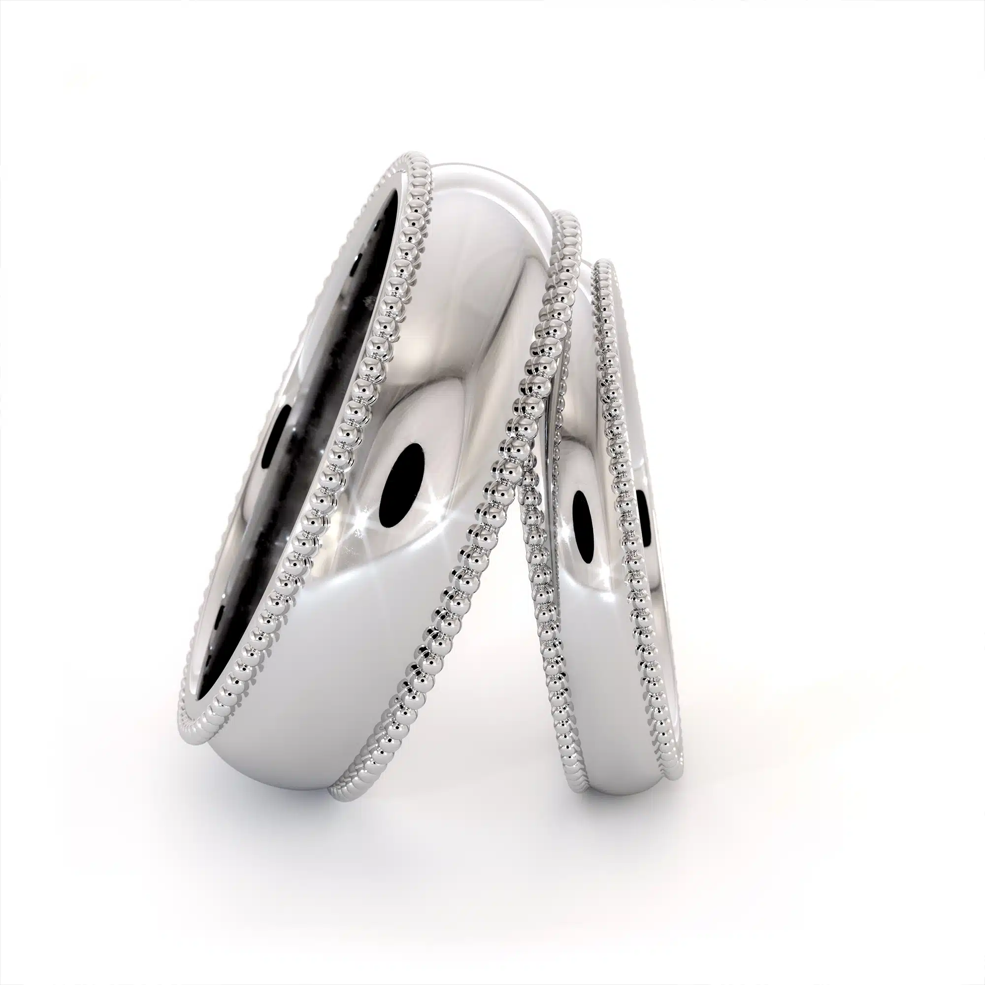 BI-0021A Milgrain 14k white gold set bands (6)