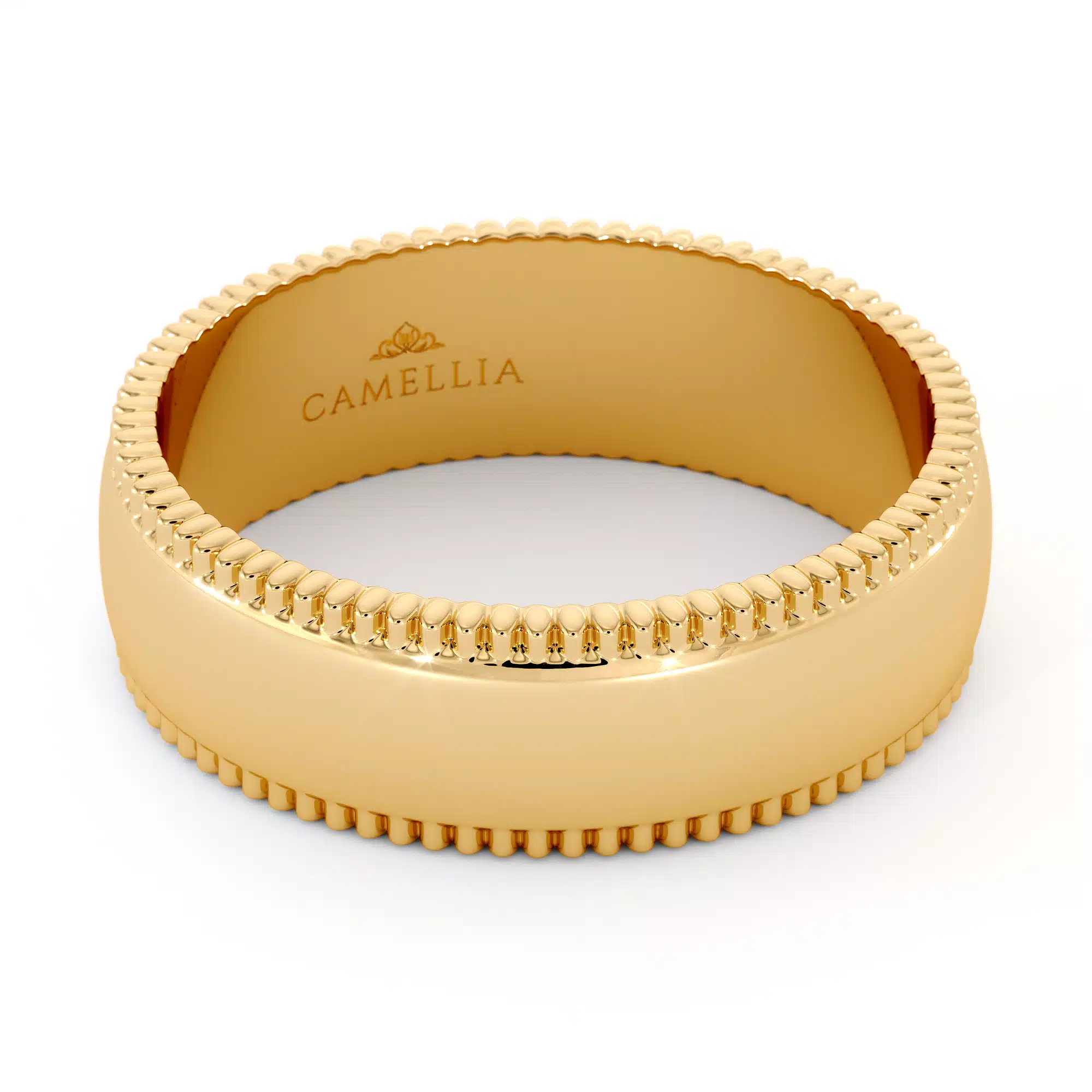 Milgrain men band 14k yellow gold (2)