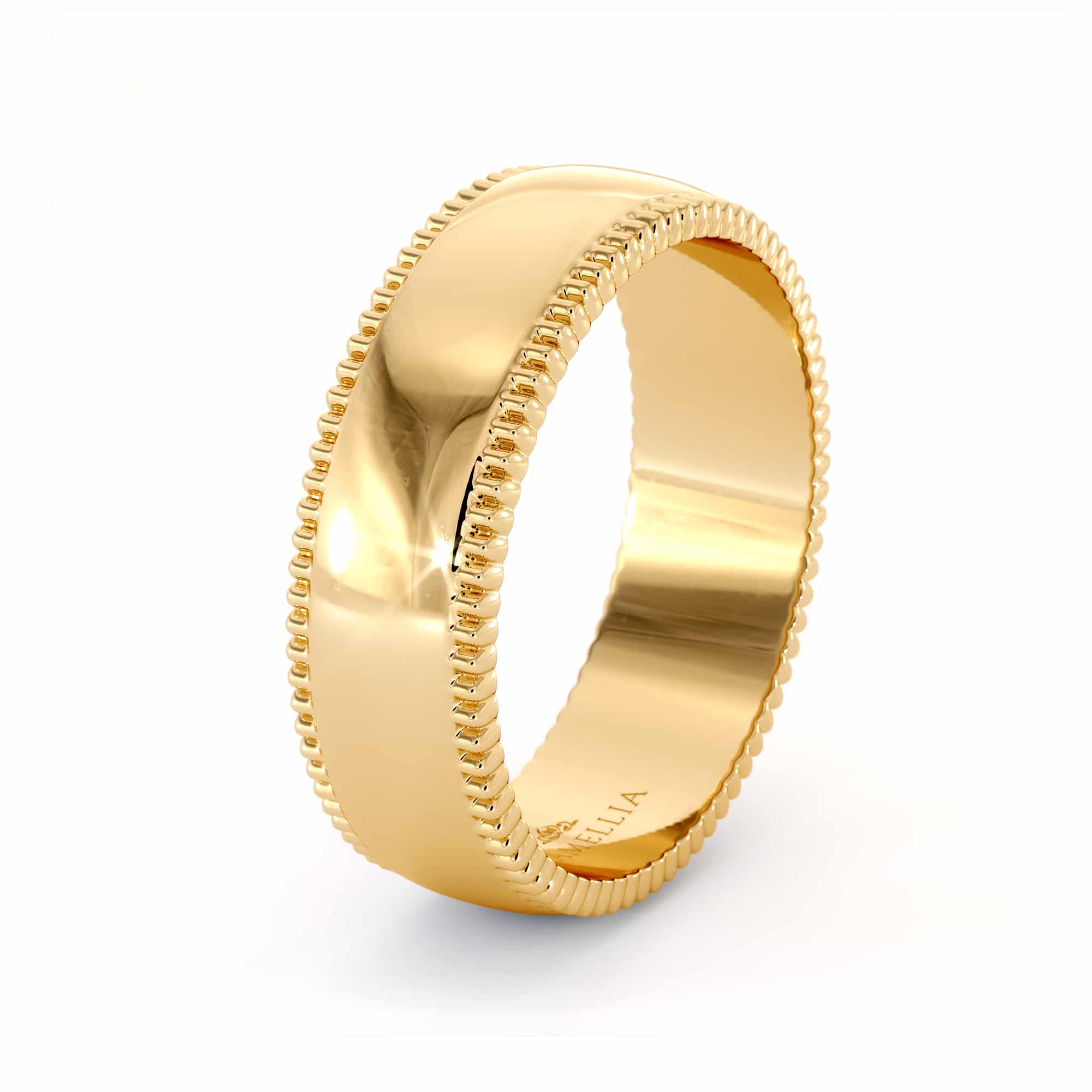 Milgrain men band 14k yellow gold (5)