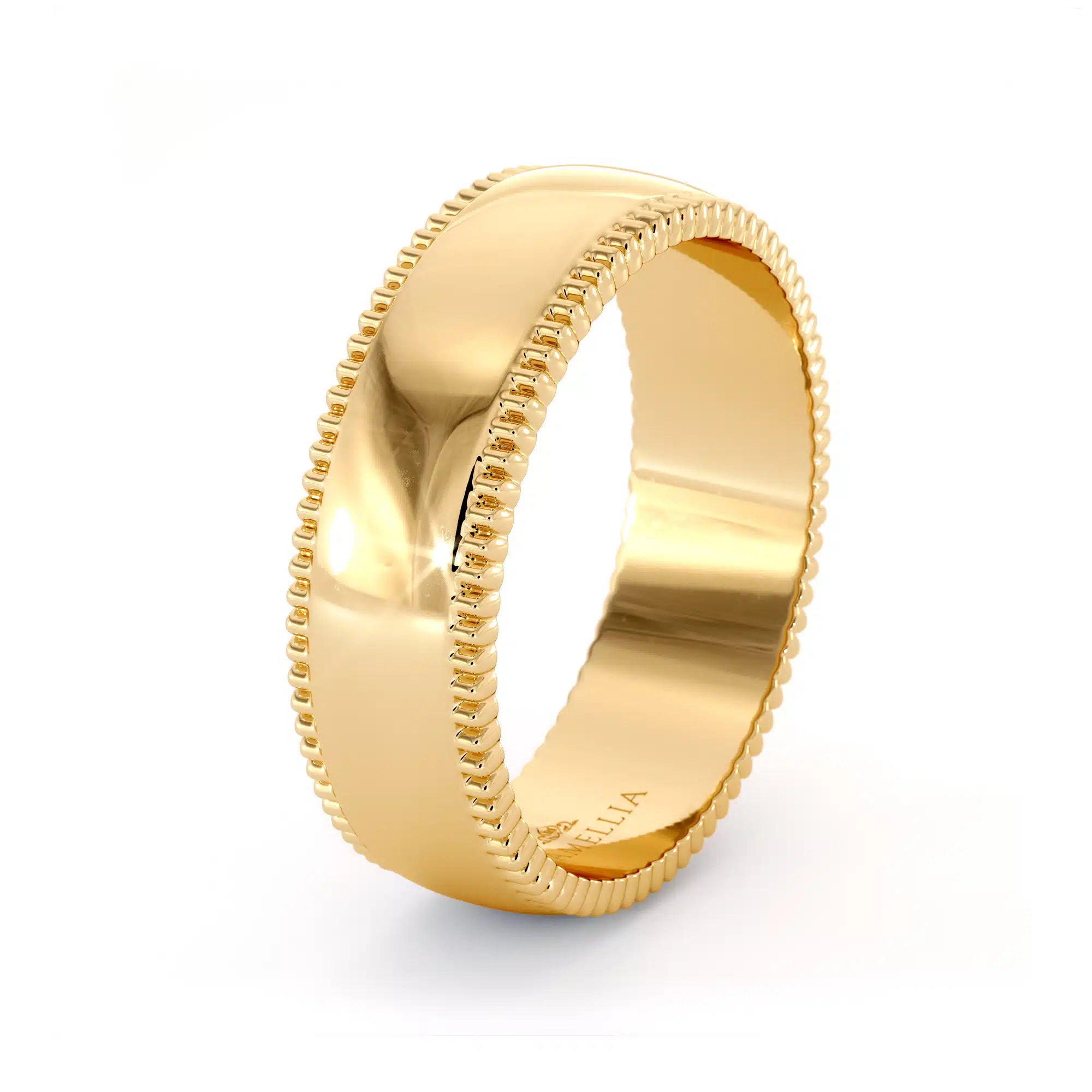 Milgrain men band 14k yellow gold (5)