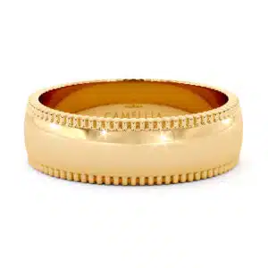 Men's Dome Gold Band with Fluted Edges