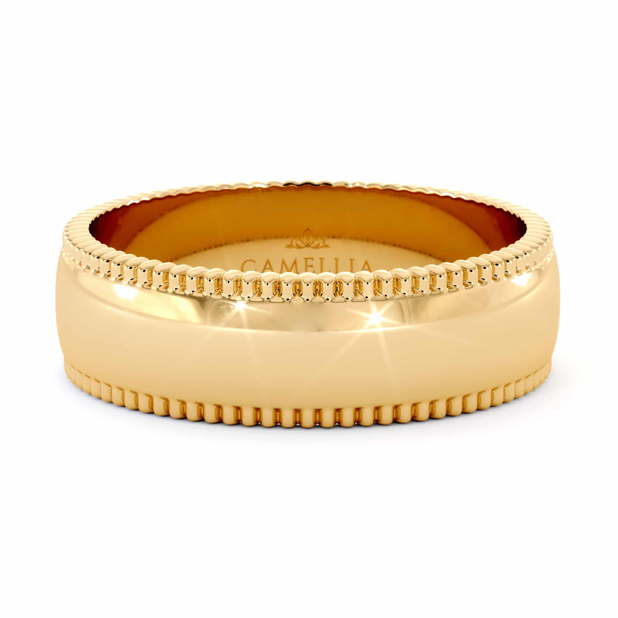 Milgrain men band 14k yellow gold (7)