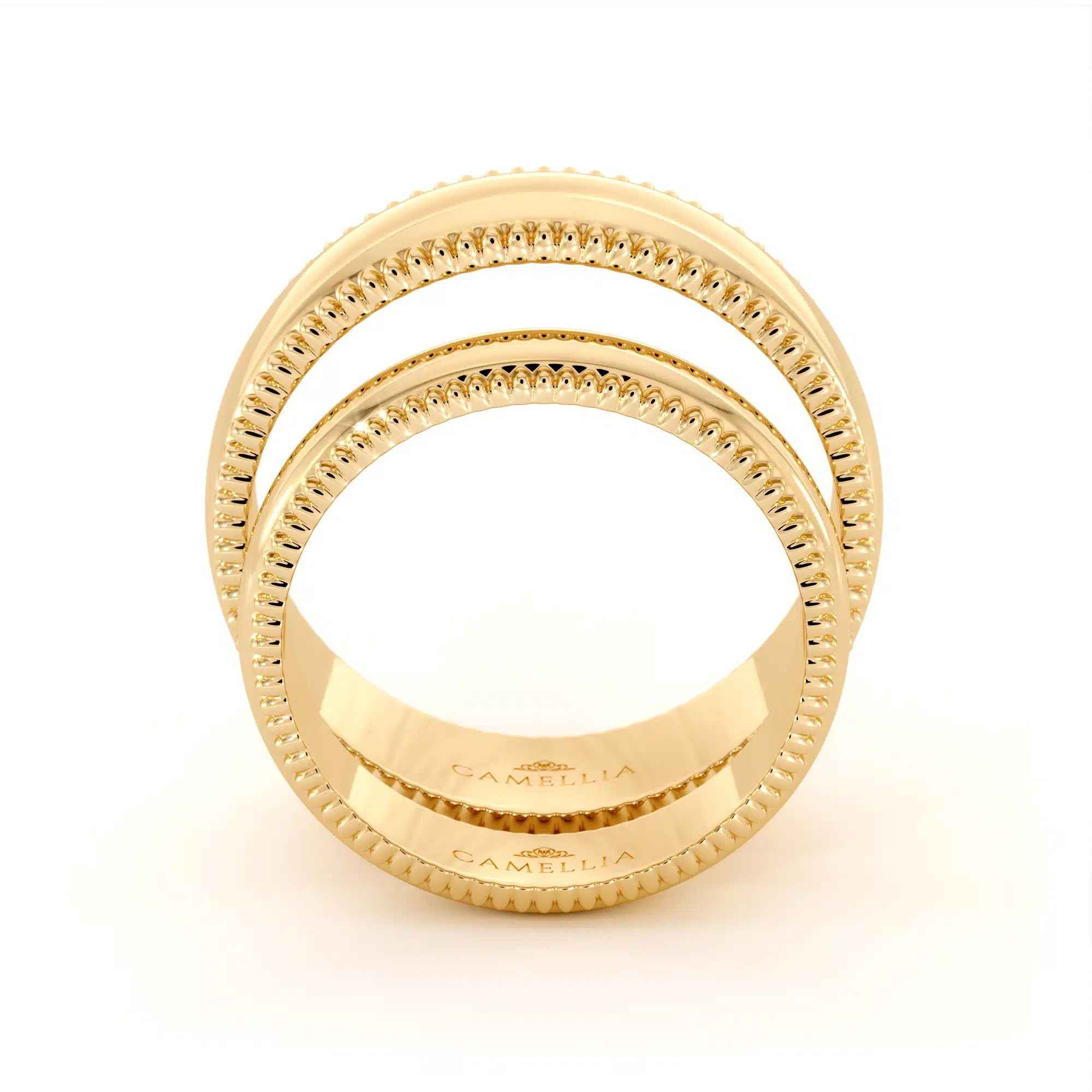 Milgrian 14k yellow gold bands set (3)