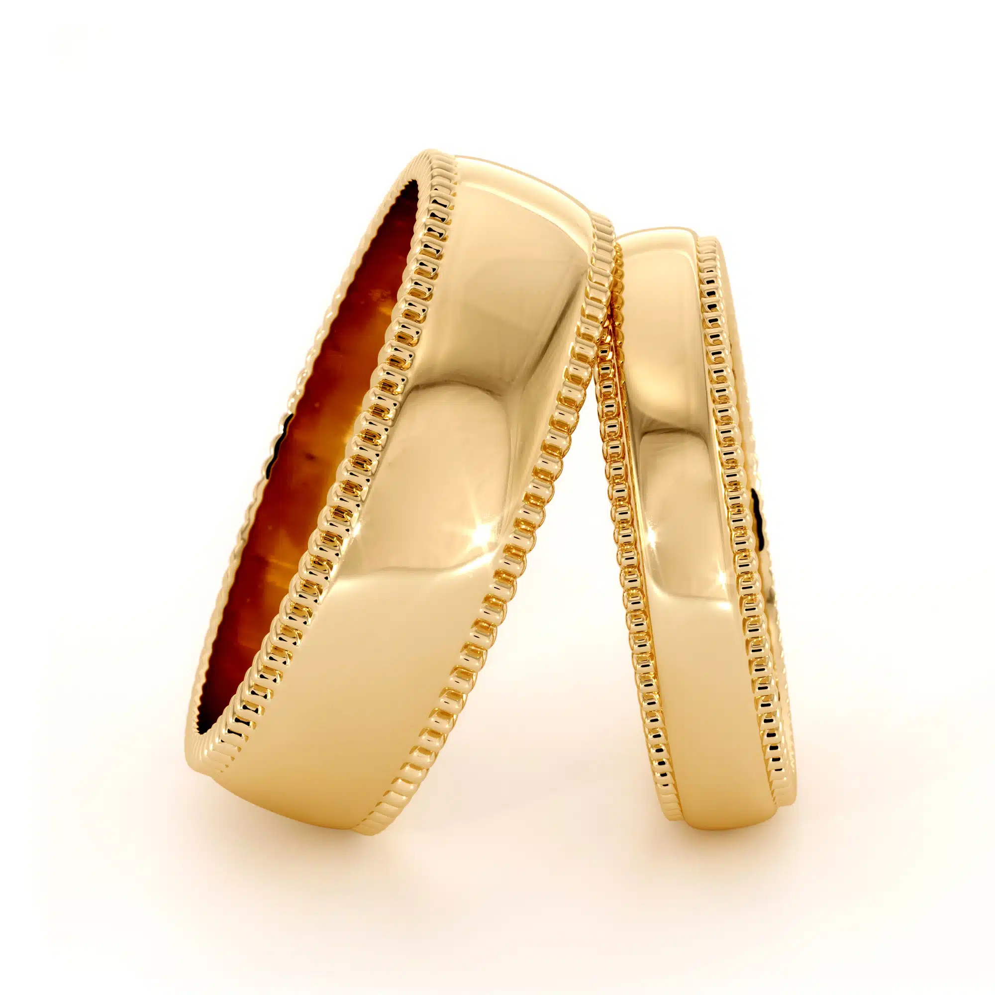 Milgrian 14k yellow gold bands set (4)