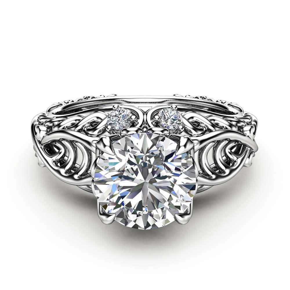Celtic Engagement Ring 14K White Gold Celtic Ring Unique Moissanite Engagement Ring Anniversary Gift 2 Celtic Engagement Ring 14K White Gold Celtic Ring Unique Moissanite Engagement Ring Anniversary Gift