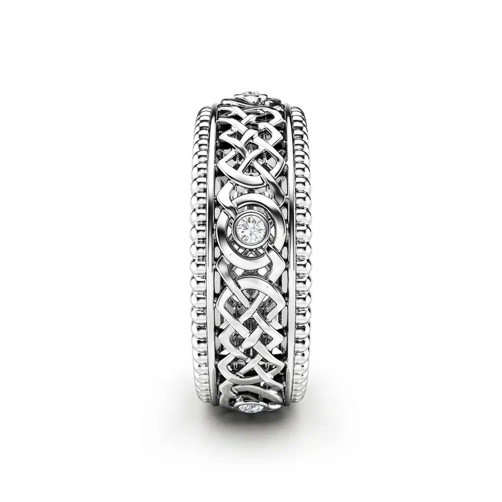 Diamond Wedding Band Art Deco Wedding Ring Gold Wedding Ring 3 Diamond Wedding Band Art Deco Wedding Ring Gold Wedding Ring