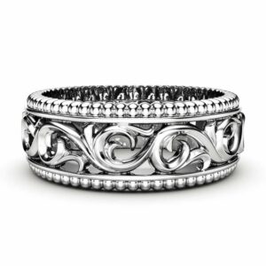 Men's Wedding Band Gold Wedding Band Filigree Wedding Band