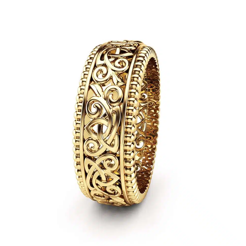 Men's Wedding Band Gold Wedding Band 14K Yellow Gold Ring