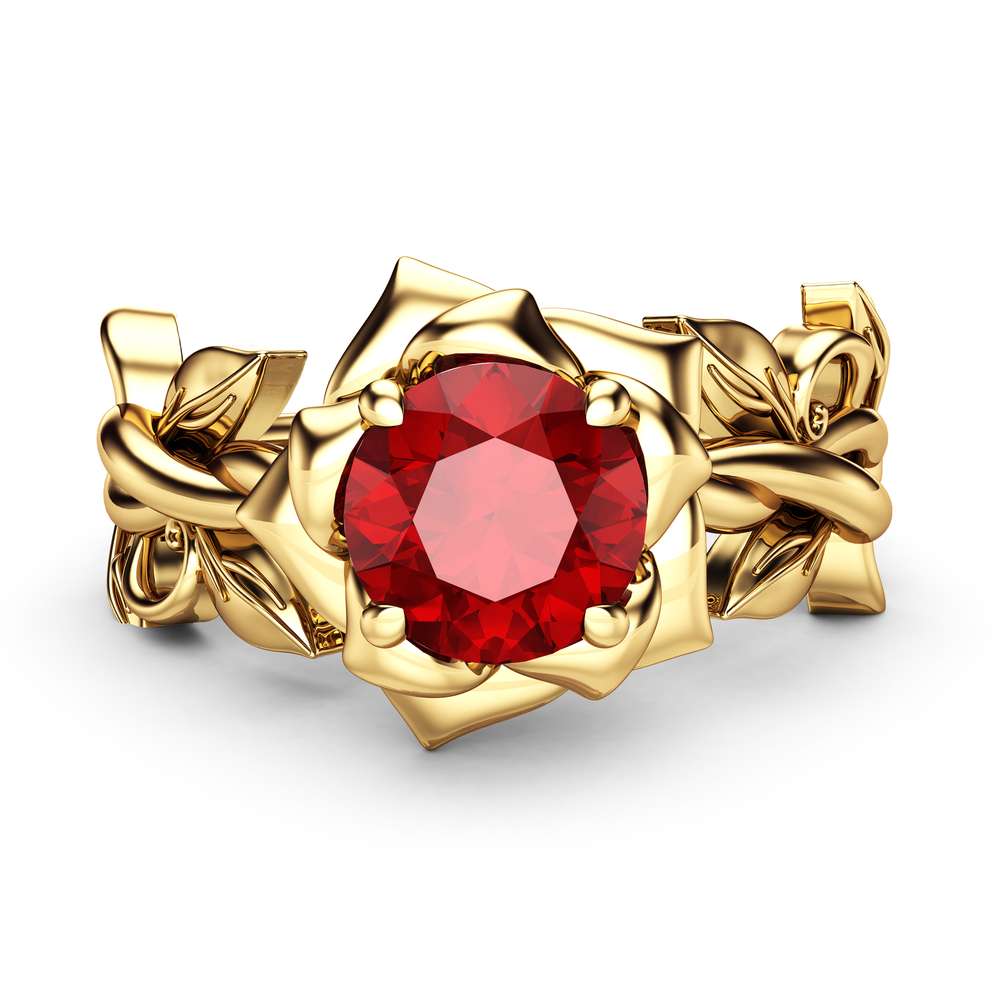 Ruby Engagement Ring Flower Leaves Ring Unique Engagement Ring Natural Ruby Ring Anniversary Gift 2 Ruby Engagement Ring Flower Leaves Ring Unique Engagement Ring Natural Ruby Ring Anniversary Gift