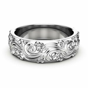 Mens Wedding Band Gold Wedding Band Unique Wedding Ring