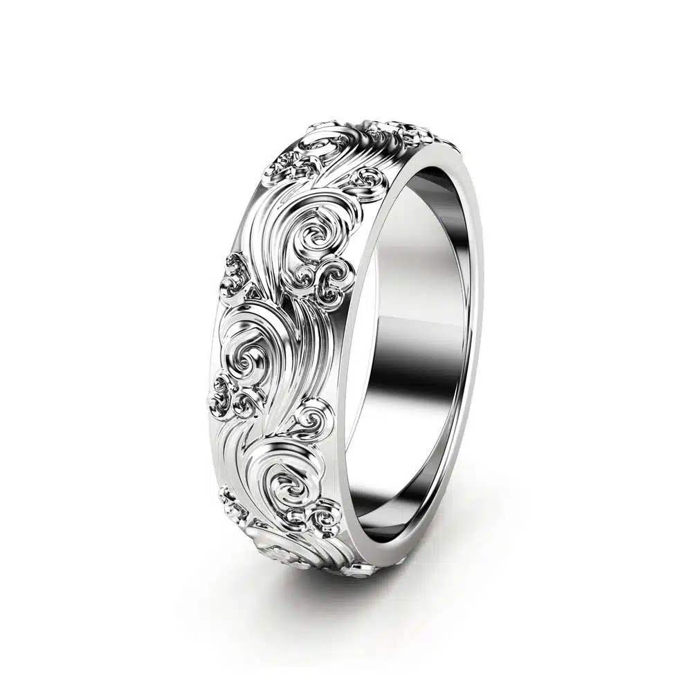 Mens Wedding Band Gold Wedding Band Unique Wedding Ring