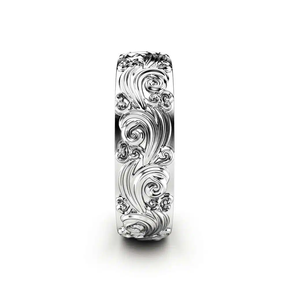 Mens Wedding Band Gold Wedding Band Unique Wedding Ring