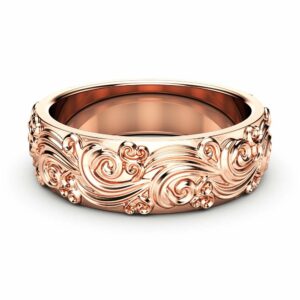 Mens Wedding Band Rose Gold Wedding Band Unique Wedding Ring
