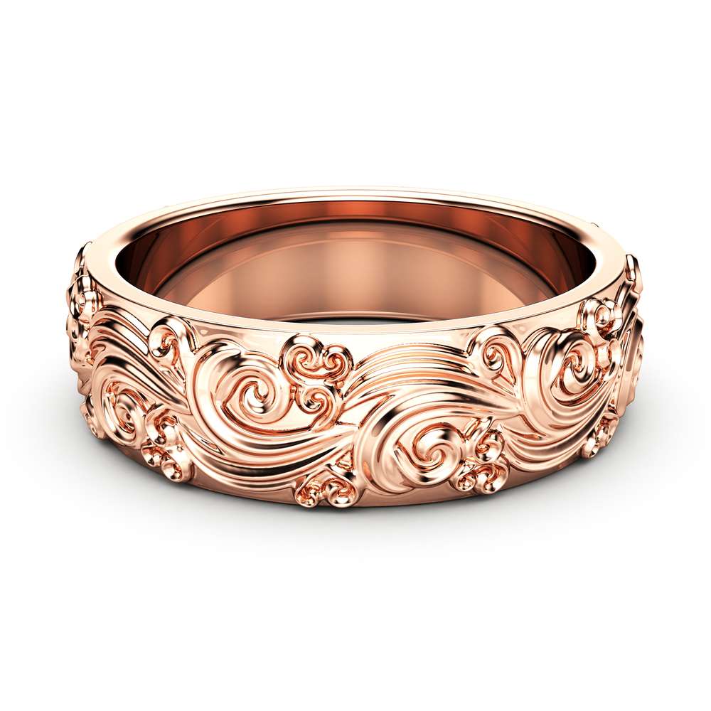 Mens Wedding Band Rose Gold Wedding Band Unique Wedding Ring