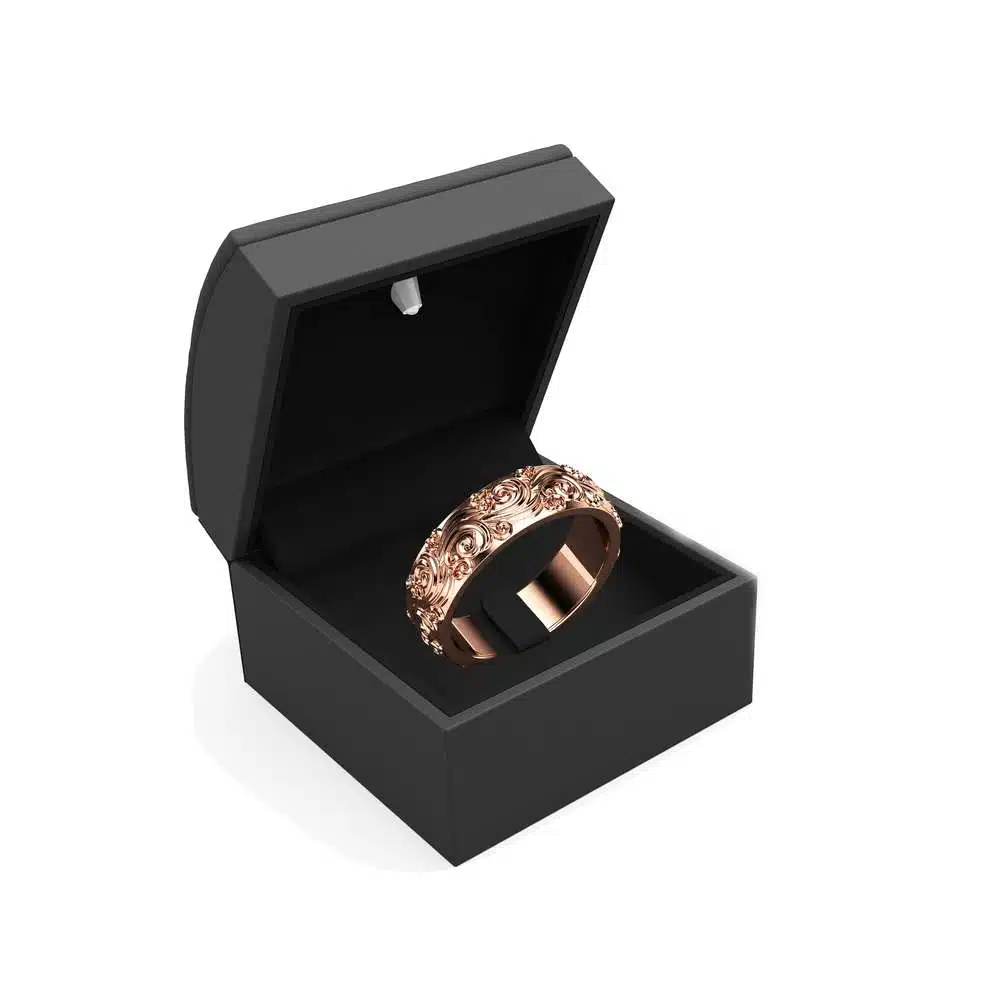 Mens Wedding Band Rose Gold Wedding Band Unique Wedding Ring