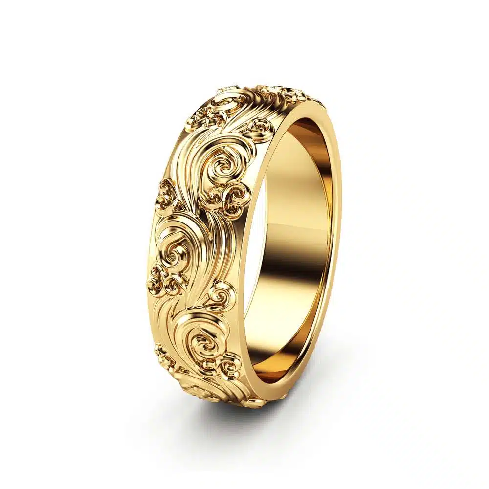 Gold Wedding Band Mens Wedding Band Unique Wedding Ring 2 Gold Wedding Band Mens Wedding Band Unique Wedding Ring