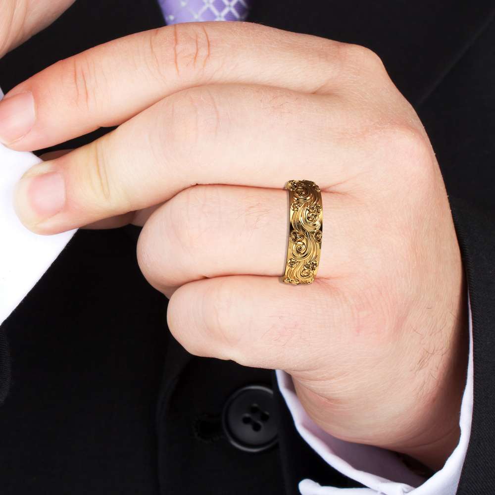 Gold Wedding Band Mens Wedding Band Unique Wedding Ring 6 Gold Wedding Band Mens Wedding Band Unique Wedding Ring