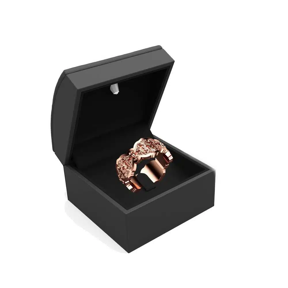 Mens Wedding Ring Rose Gold Wedding Band Art Deco Wedding Band 5 Mens Wedding Ring Rose Gold Wedding Band Art Deco Wedding Band