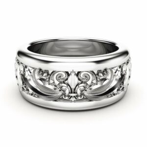 Mens Wedding Band Art Deco Wedding Bands Gold Wedding Band