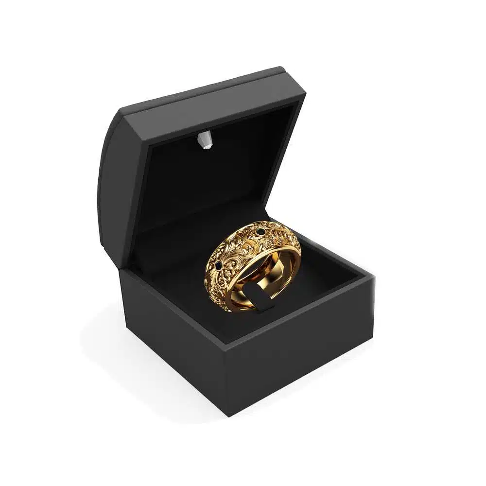 Black Diamond Wedding Band Gold Wedding Band Filigree Wedding Band 5 Black Diamond Wedding Band Gold Wedding Band Filigree Wedding Band