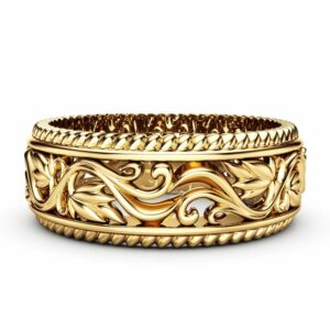 Women Wedding Band Unique Wedding Ring Gold Wedding Ring Custom Wedding Jewelry