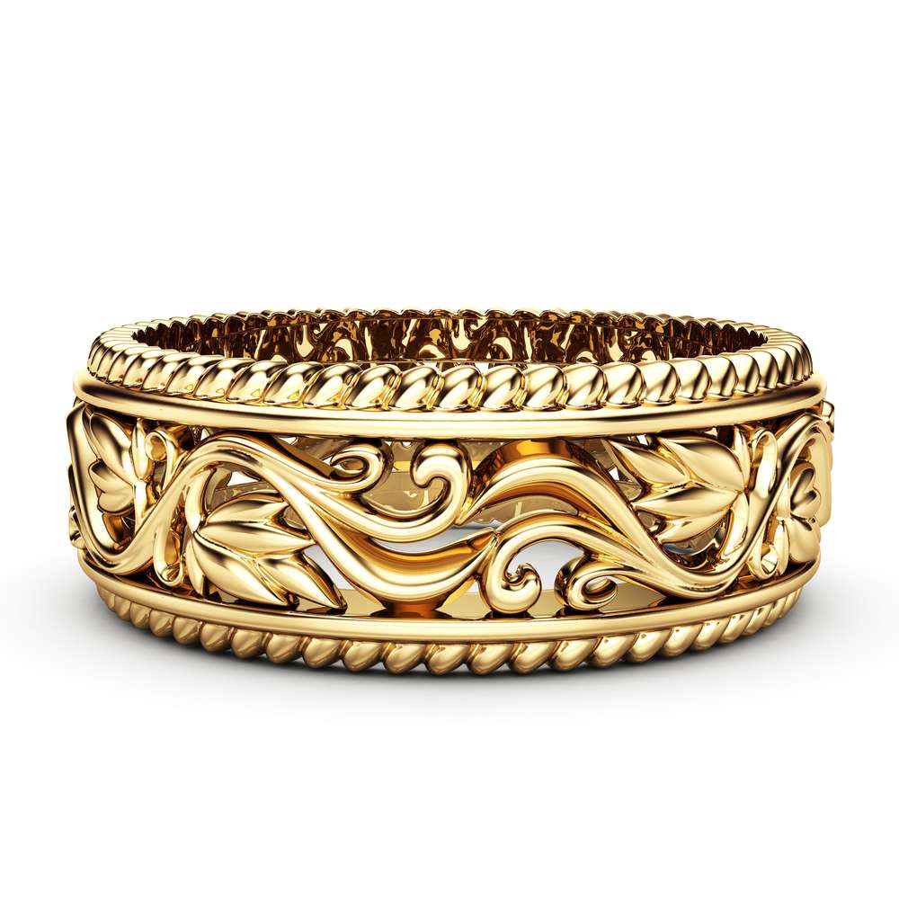 Women Wedding Band Unique Wedding Ring Gold Wedding Ring Custom Wedding Jewelry