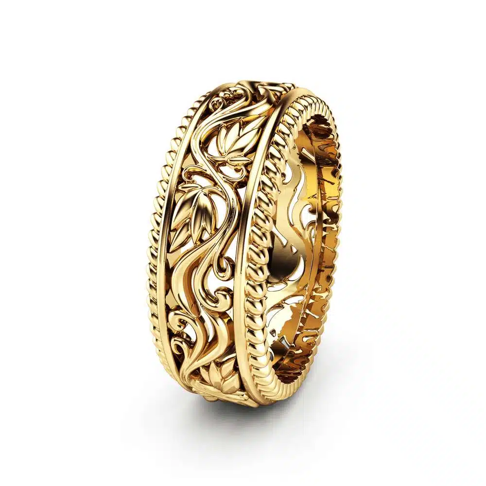 Women Wedding Band Unique Wedding Ring Gold Wedding Ring Custom Wedding Jewelry