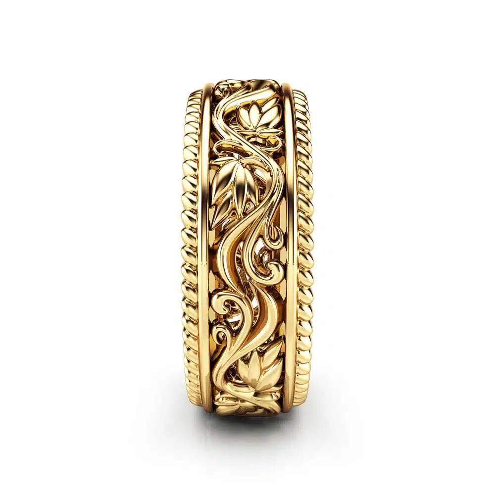 Women Wedding Band Unique Wedding Ring Gold Wedding Ring Custom Wedding Jewelry