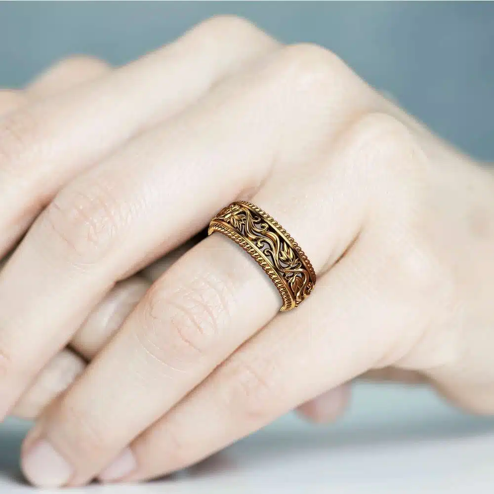 Women Wedding Band Unique Wedding Ring Gold Wedding Ring Custom Wedding Jewelry