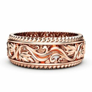 Women Wedding Band Unique Wedding Ring Rose Gold Wedding Ring