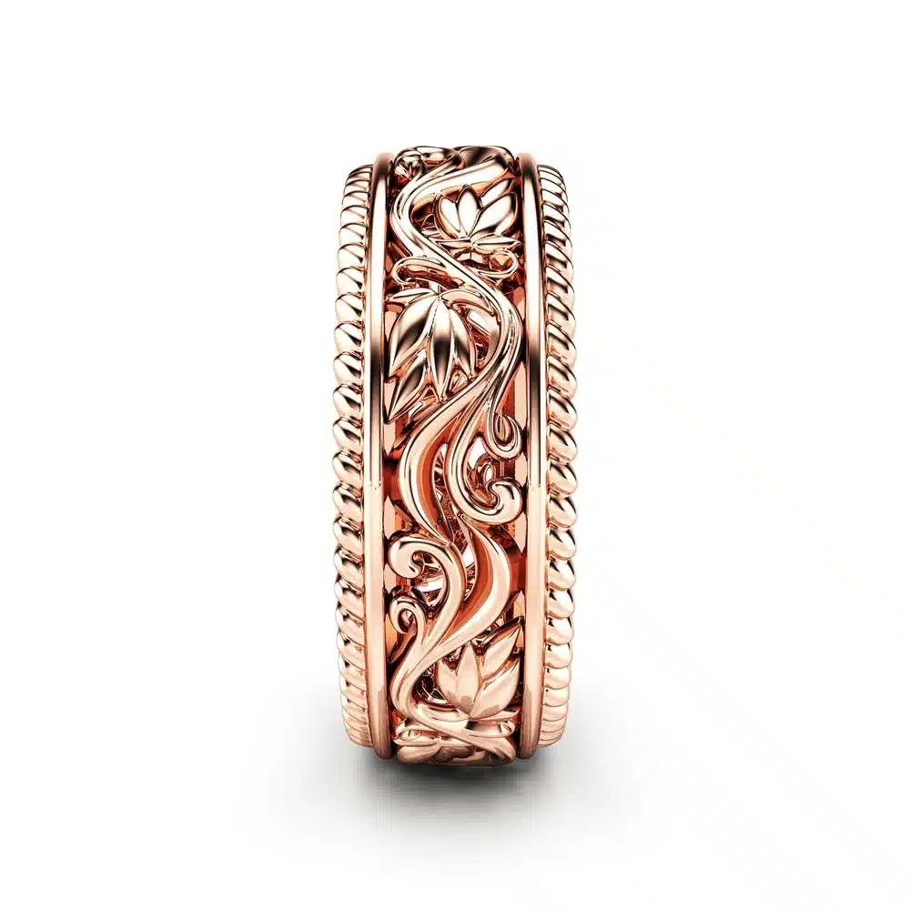 Women Wedding Band Unique Wedding Ring Rose Gold Wedding Ring 3 Women Wedding Band Unique Wedding Ring Rose Gold Wedding Ring