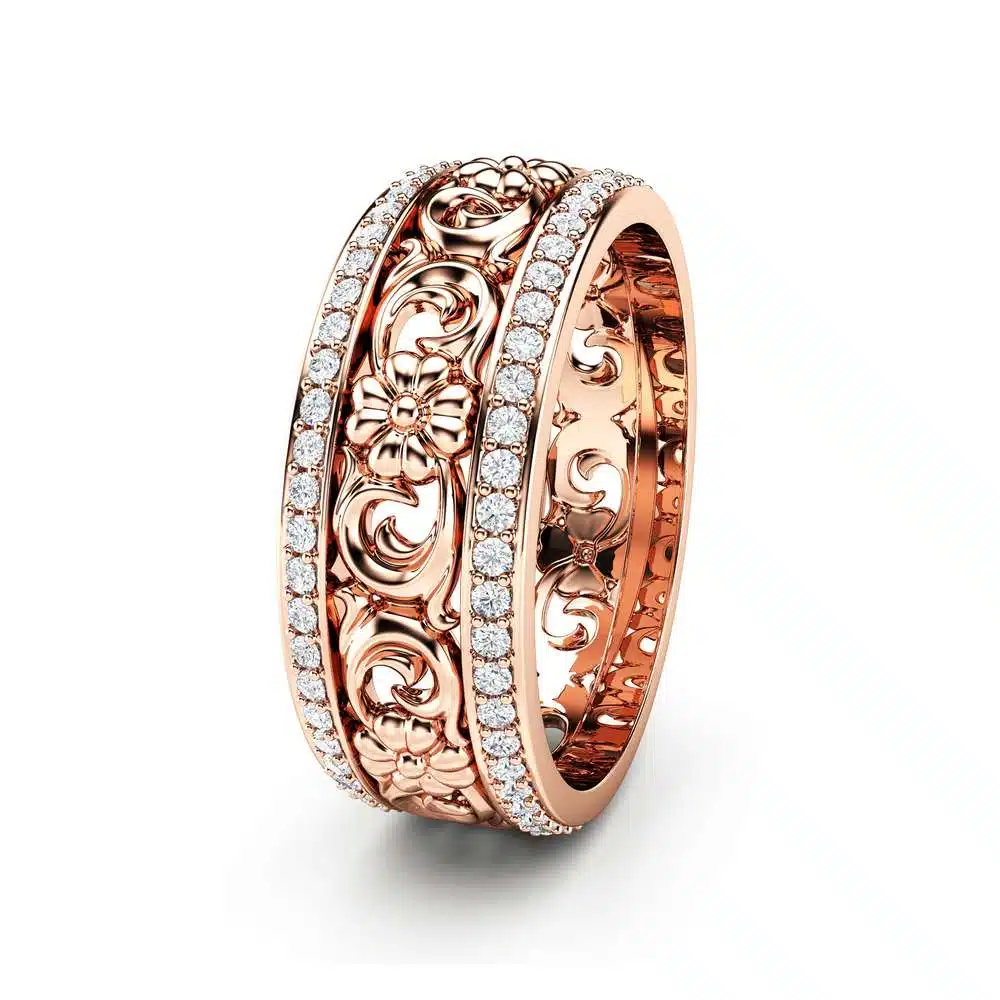 Rose Gold Wedding Band Women Wedding Band Diamond Wedding Ring 2 Rose Gold Wedding Band Women Wedding Band Diamond Wedding Ring