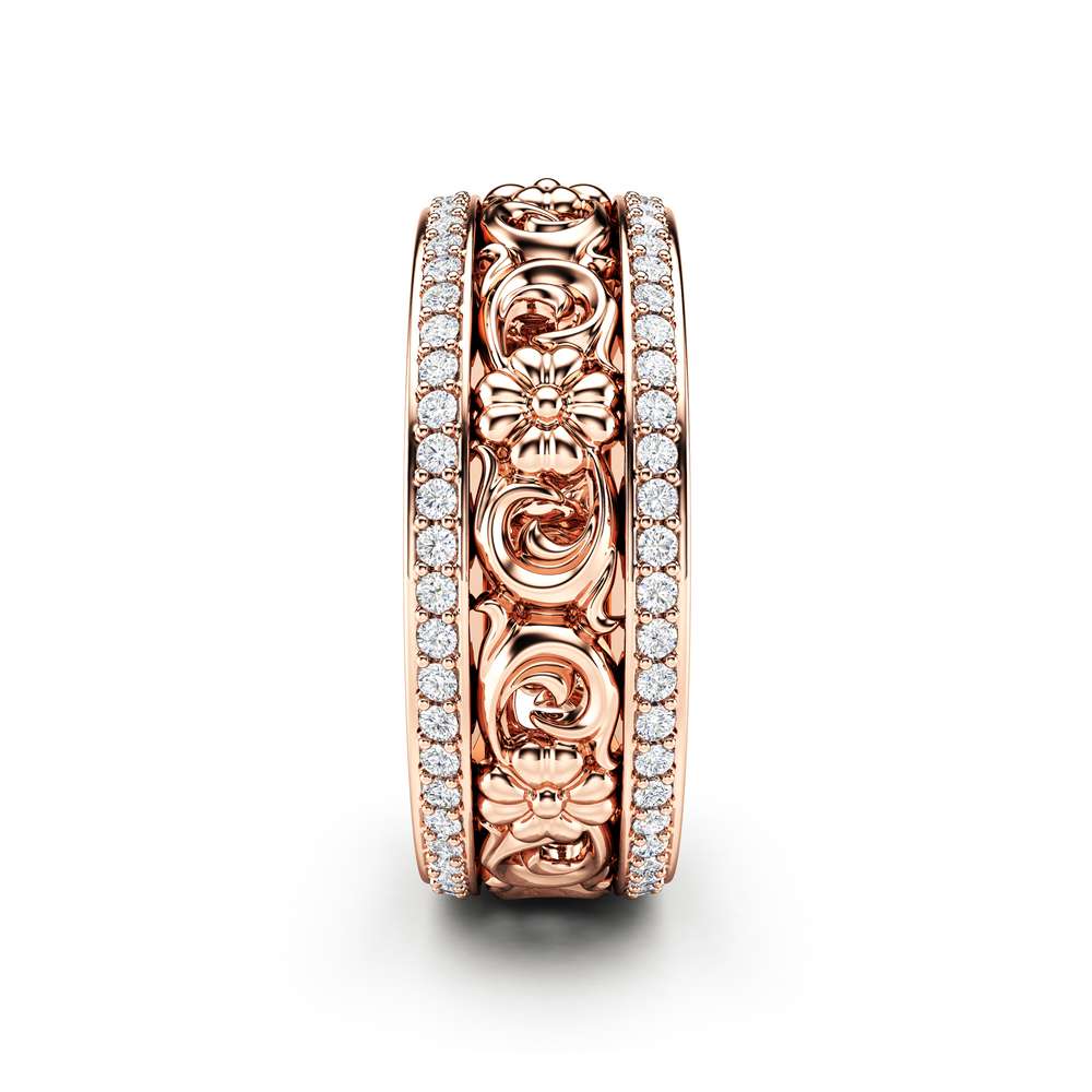 Rose Gold Wedding Band Women Wedding Band Diamond Wedding Ring 3 Rose Gold Wedding Band Women Wedding Band Diamond Wedding Ring