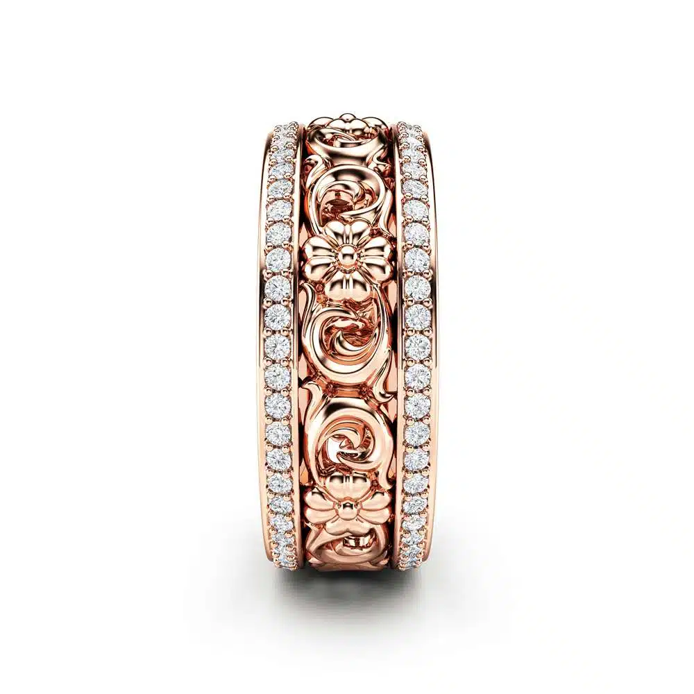 Rose Gold Wedding Band Women Wedding Band Diamond Wedding Ring 3 Rose Gold Wedding Band Women Wedding Band Diamond Wedding Ring