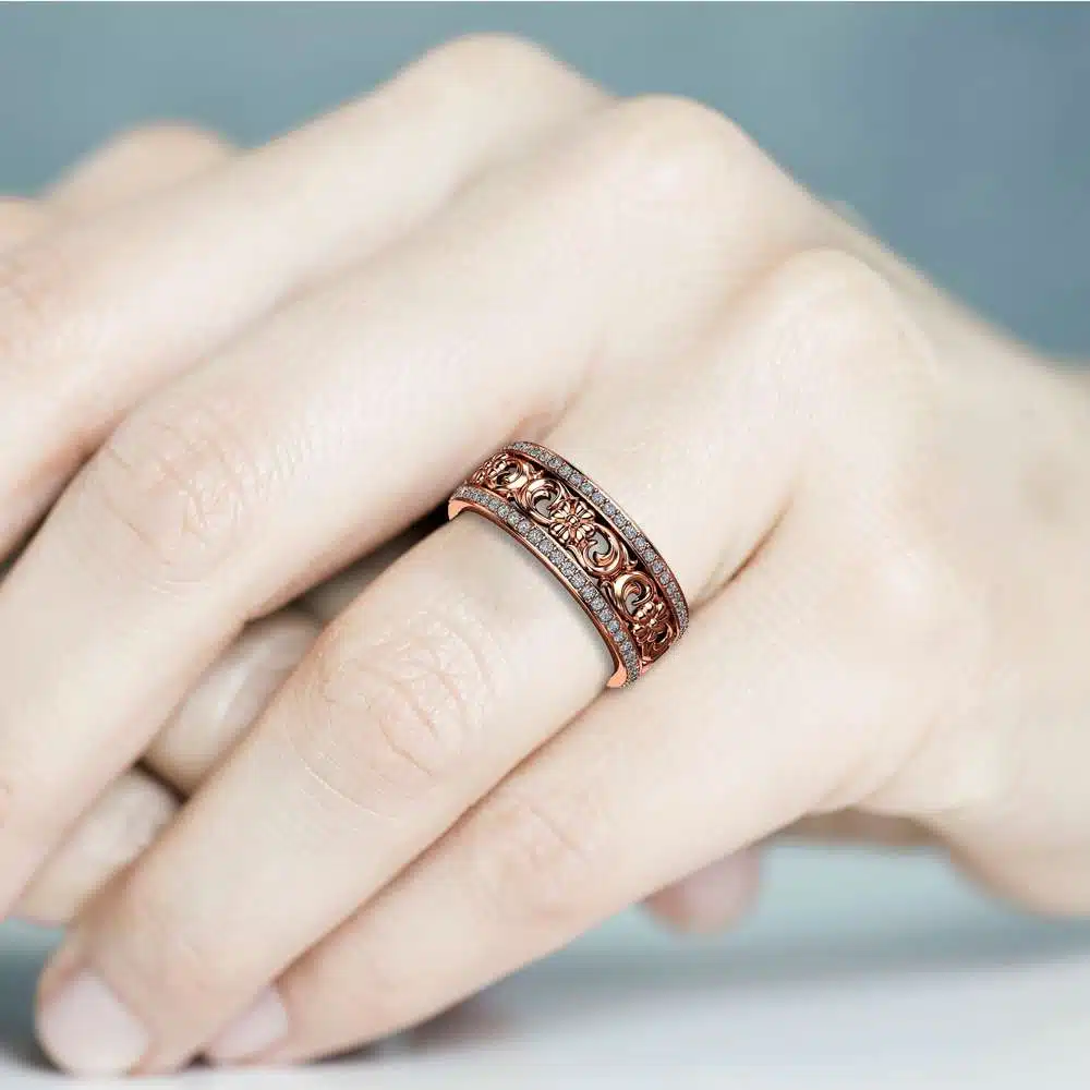 Rose Gold Wedding Band Women Wedding Band Diamond Wedding Ring 5 Rose Gold Wedding Band Women Wedding Band Diamond Wedding Ring