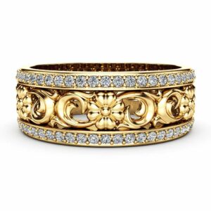 Women Wedding Band Unique Wedding Ring Gold Wedding Rings for Ladies