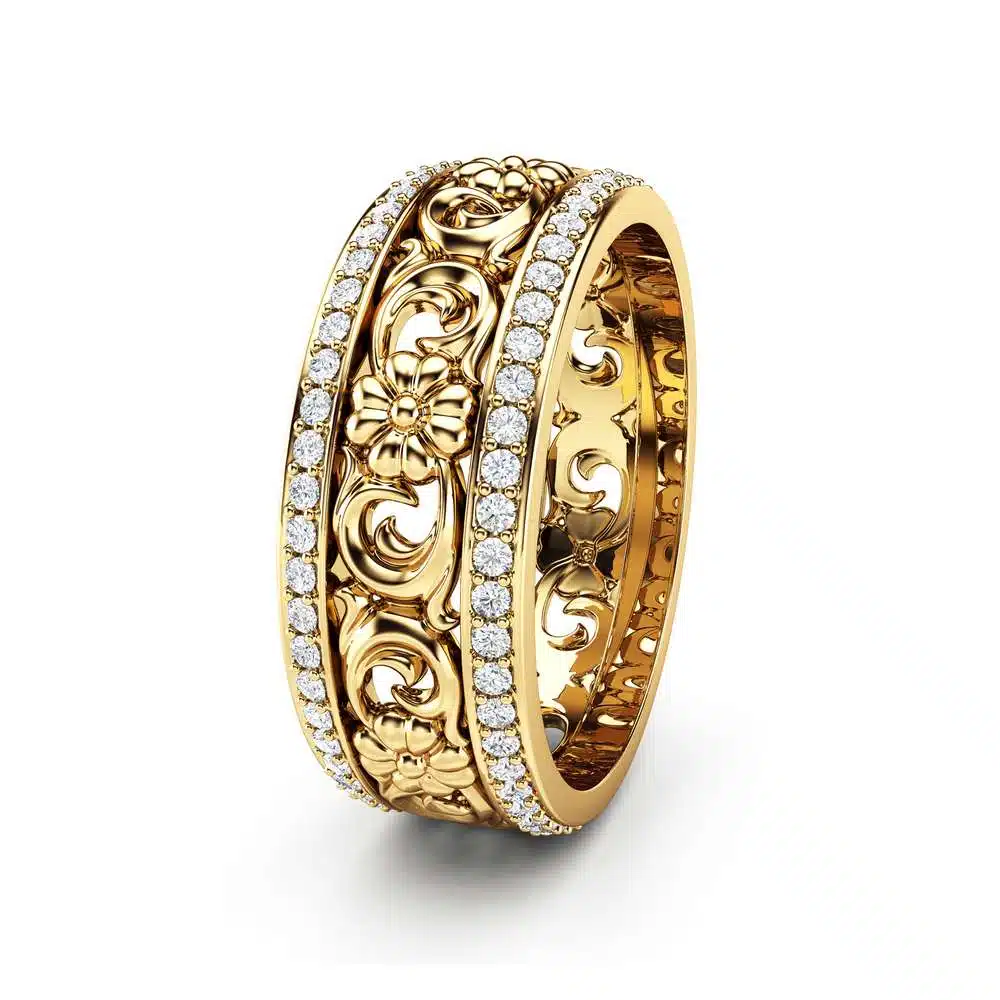 Women Wedding Band Unique Wedding Ring Gold Wedding Rings for Ladies 2 Women Wedding Band Unique Wedding Ring Gold Wedding Rings for Ladies