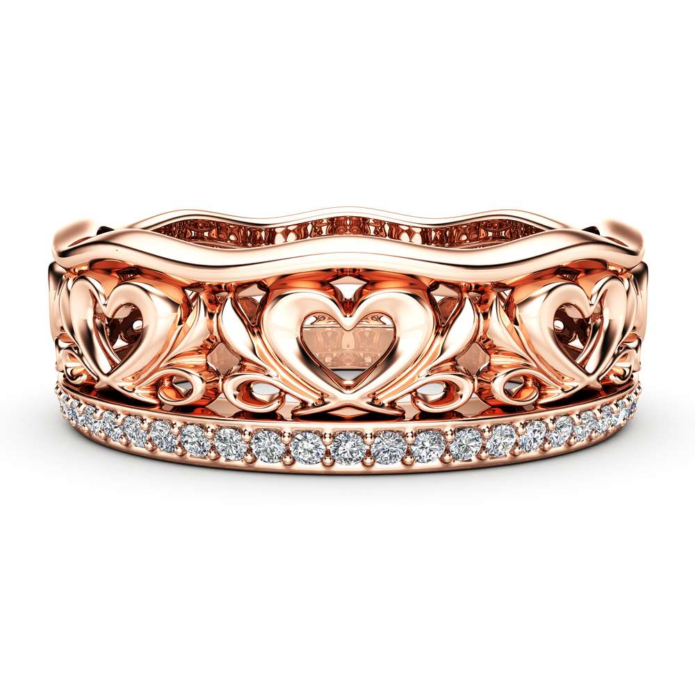 Rose Gold Wedding Band For Her Diamond Wedding Band Women Wedding Band