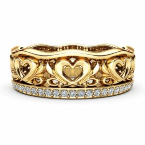 Women Wedding Band Unique Wedding Ring Gold Wedding Ring