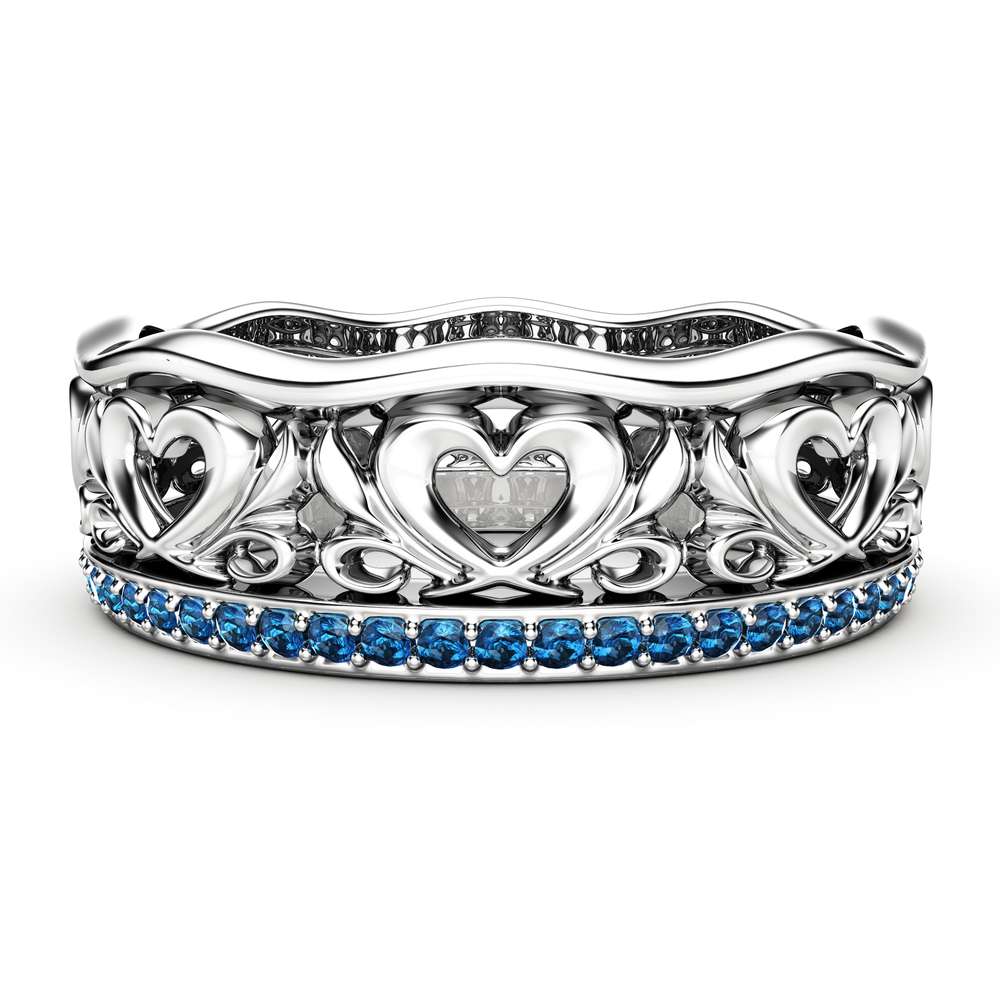 Blue Diamond Wedding Band Unique Wedding Ring Gold Wedding Ring 1 Blue Diamond Wedding Band Unique Wedding Ring Gold Wedding Ring