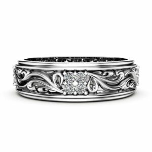 Women Wedding Band Unique Wedding Ring Diamond Wedding Band