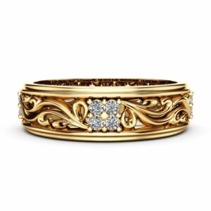 Women Wedding Band Unique Wedding Ring Diamond Wedding Band For Her