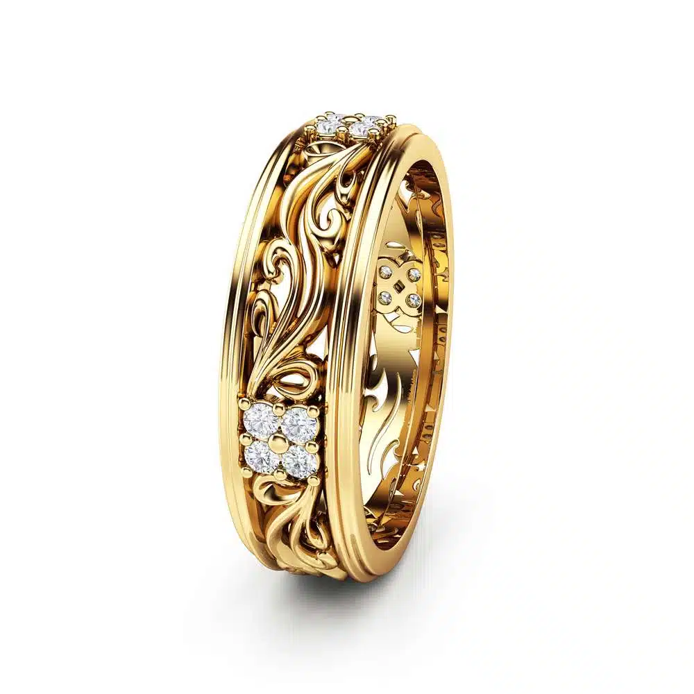 Women Wedding Band Unique Wedding Ring Diamond Wedding Band For Her